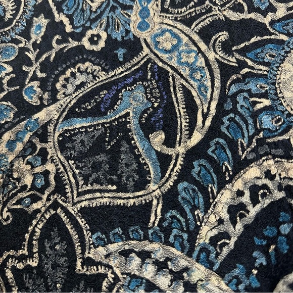 White‎ Stag Blue Metallic Paisley Sleeveless Tank Top Size L - Picture 2 of 6
